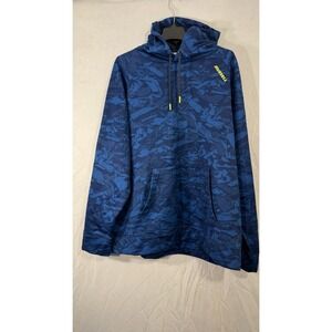 Russell Athletics Drawstring Hoodie Men's L Blue Camo Pullover Kangaroo Pockets
